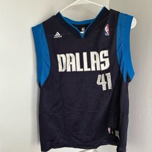 Adidas Kids Dallas Basketball Jersey - Navy and Blue